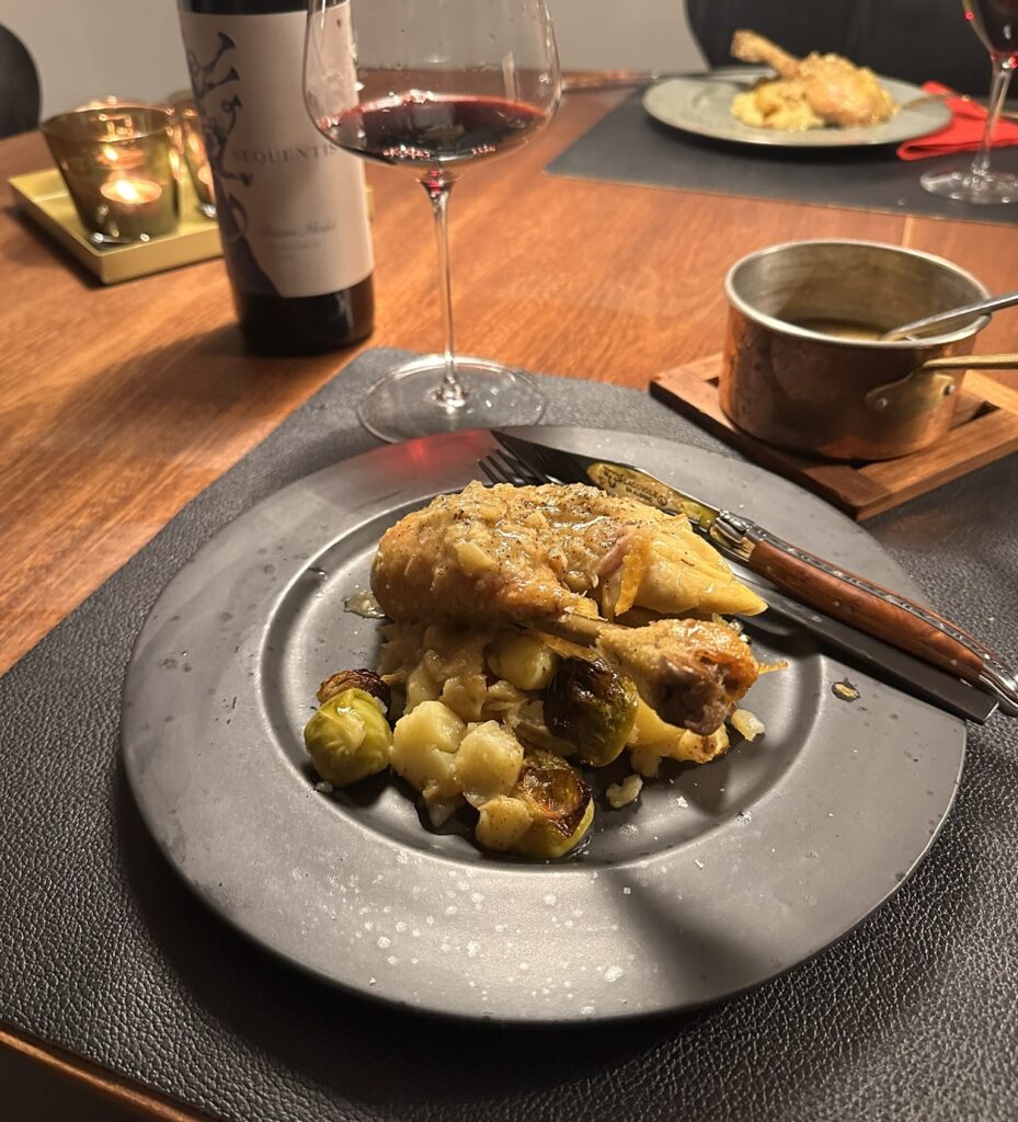 Kylling med hvidløg, citron og knuste kartofler